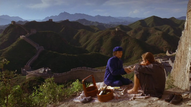 M. Butterfly picnic at great wall of china