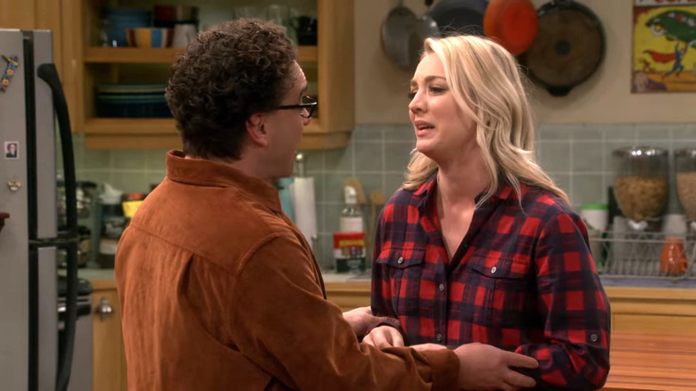 Penny and Leonard in kitchen Big Bang Theory