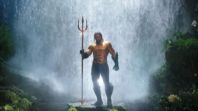 Aquaman posing with trident