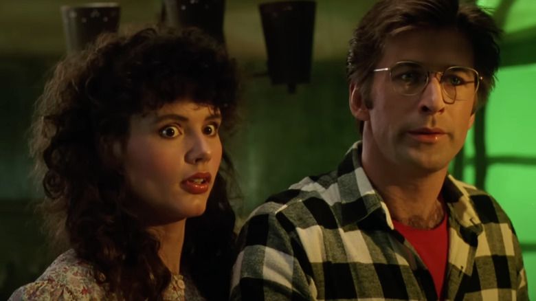 Barbara and Adam look surprised in Beetlejuice