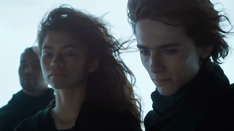 Timothee Chalamet as Paul Atreides as Zendaya as Chani Kynes in Dune