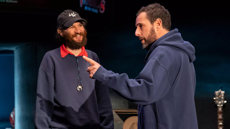 Josh Safdie and Adam Sandler on the Love You stage