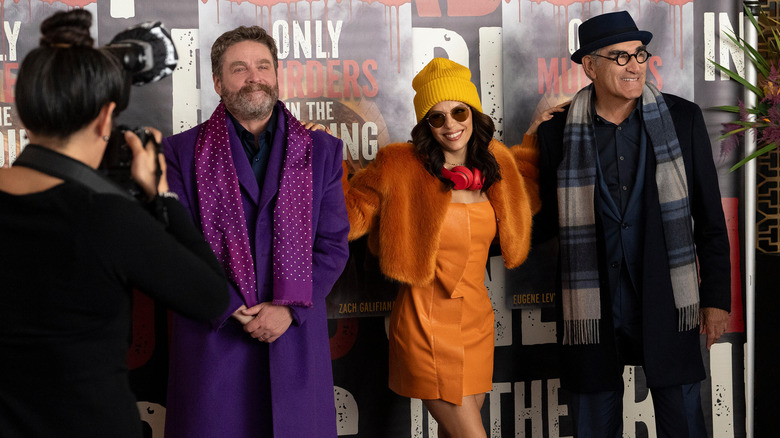 Zach Galifianakis, Eva Longoria, and Eugene Levy in Only Murders in the Building season 4